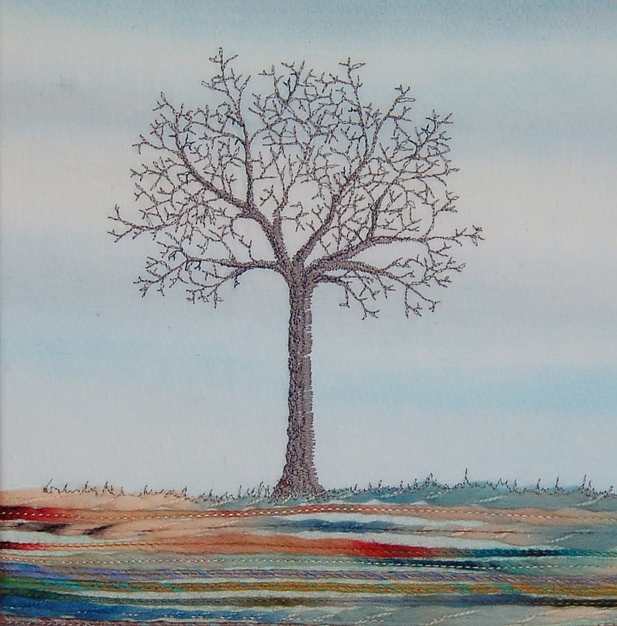 Winter Tree Picture in Frosty Blue