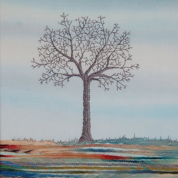 Winter Tree Picture in Frosty Blue