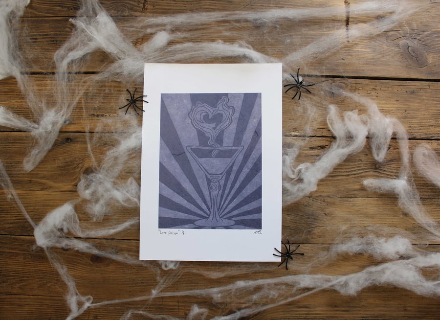 Love poison A4 Lino print