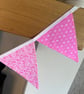 Handmade Fabric Bunting 8 Flags in Bright Pink & White Floral Patterns - Image 7