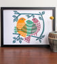 Three Birds in a Tree - Original Lino Print - Image 3