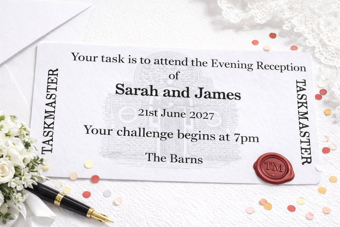 Premium Taskmaster Evening Wedding Invitations with Wax Sealed Envelope