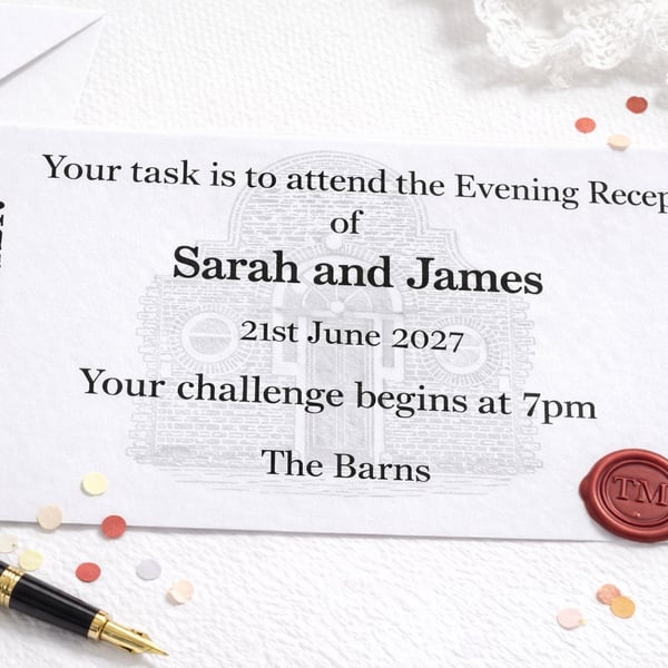 Premium Taskmaster Evening Wedding Invitations with Wax Sealed Envelope