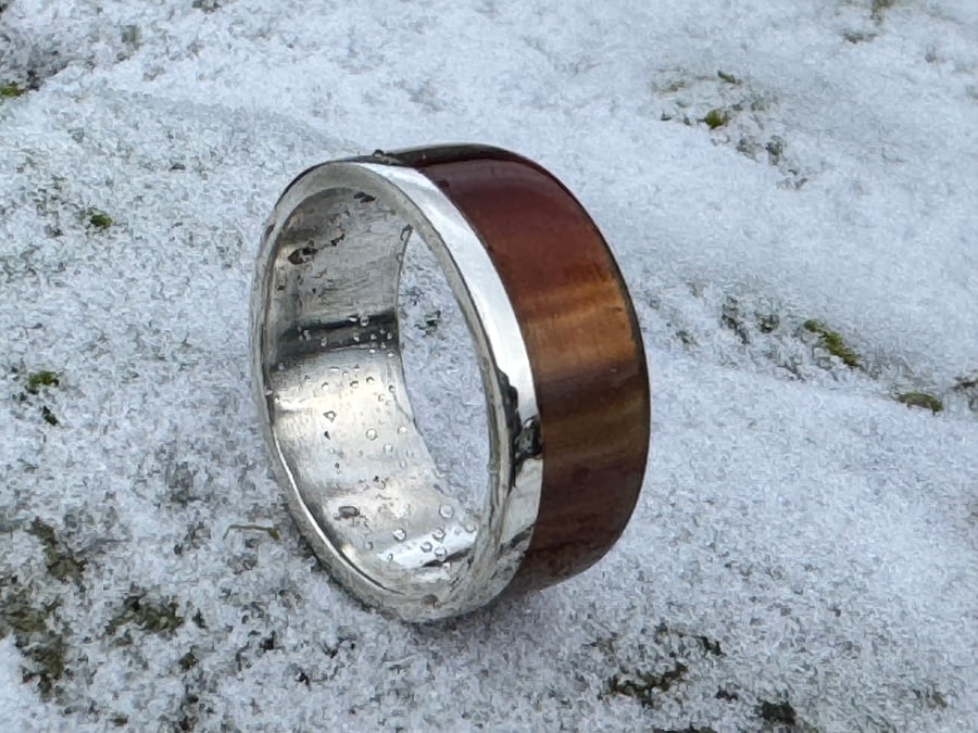 Highland Cow Horn & Silver Ring