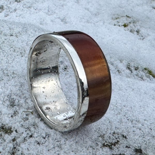 Highland Cow Horn & Silver Ring