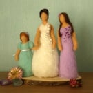 Needle Felted Bride and Bridesmaids Figure