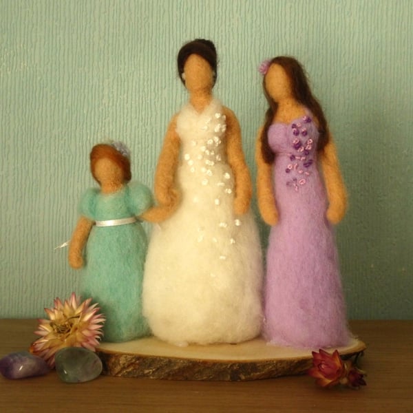 Needle Felted Bride and Bridesmaids Figure