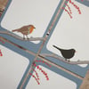 Robin and Blackbird Gift Notes - Set of 4 Sheets