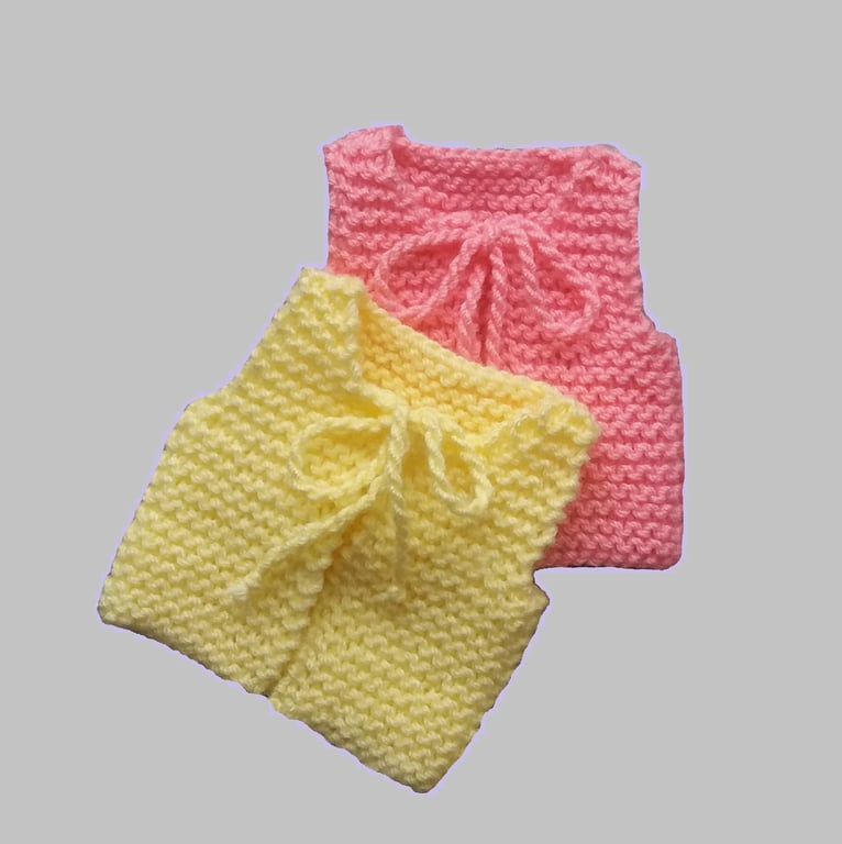 KNITTING PATTERN PDF Preemie Garter Vest for Baby