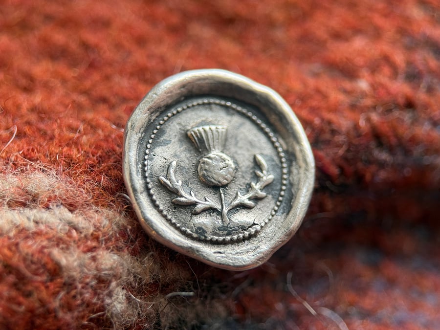 Sterling Silver Wax Seal Pin Badge