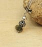 Small Raw Moldavite necklace. Reiki jewelry uk. Bali silver Wire wrapped pendant - Image 1