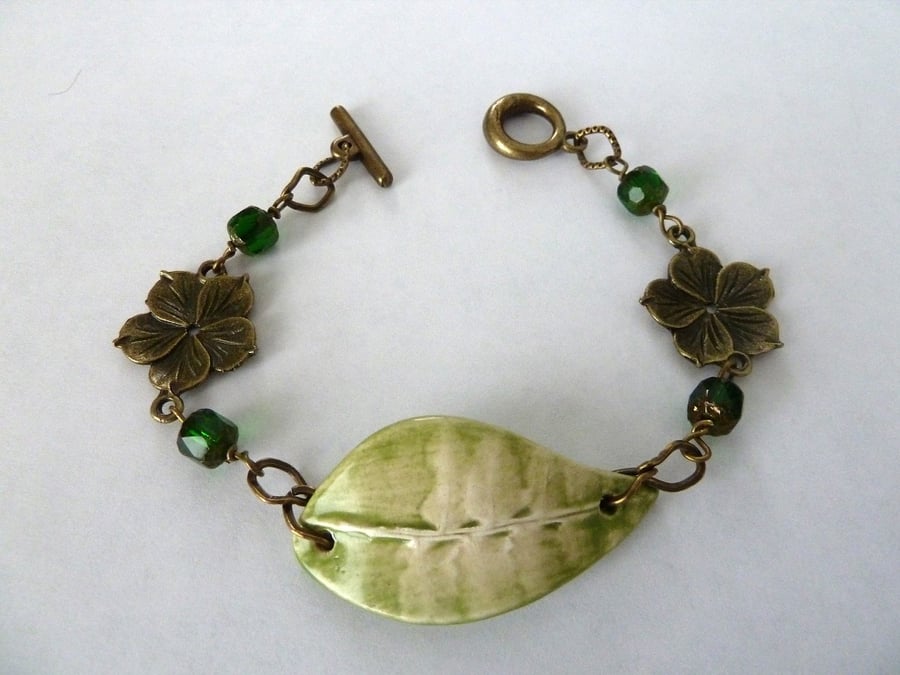 ceramic leaf bracelet