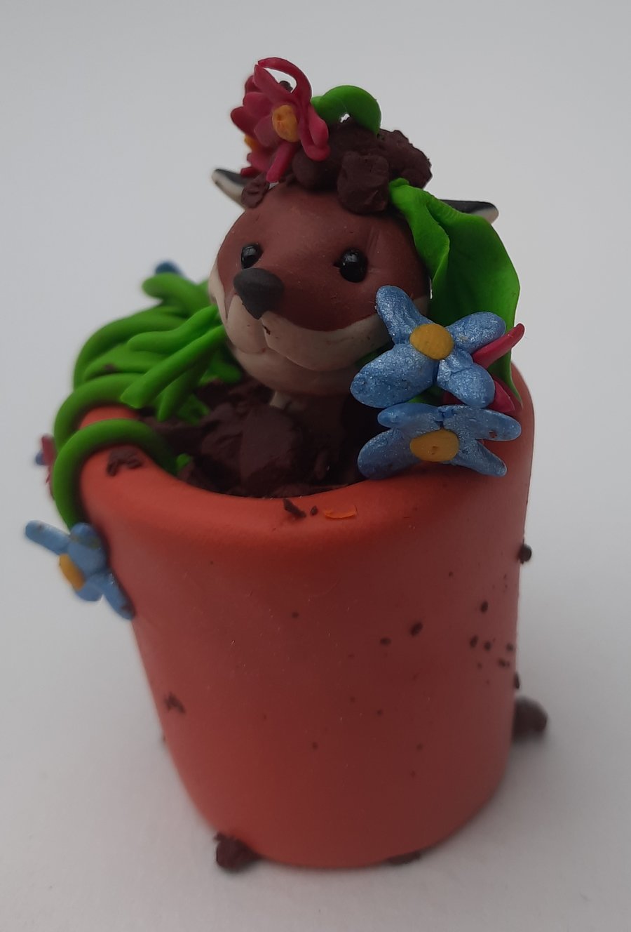 Handmade Polymer clay Fox: AKA Flipp