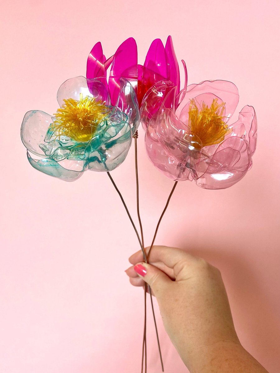 Recycled Plastic Bottle Flowers - The Happy Sma - Folksy