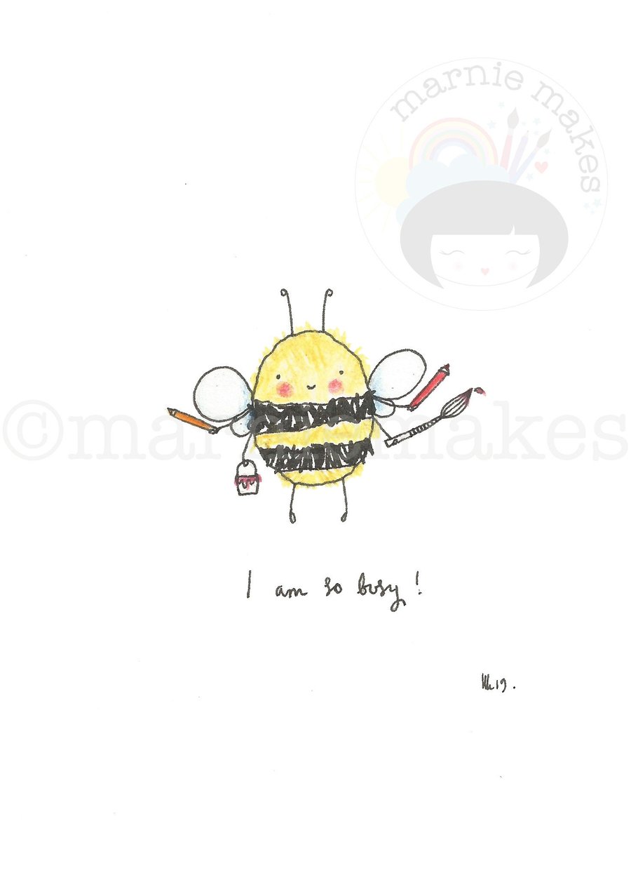 Busy Bee- A5 Gicle print