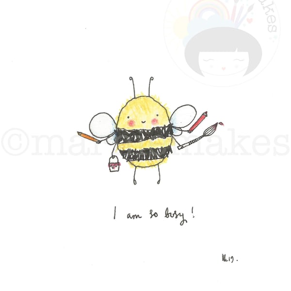 Busy Bee- A5 Gicle print