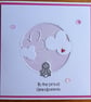 Grandparents Card - Rabbit With Clouds - Pink - Image 5