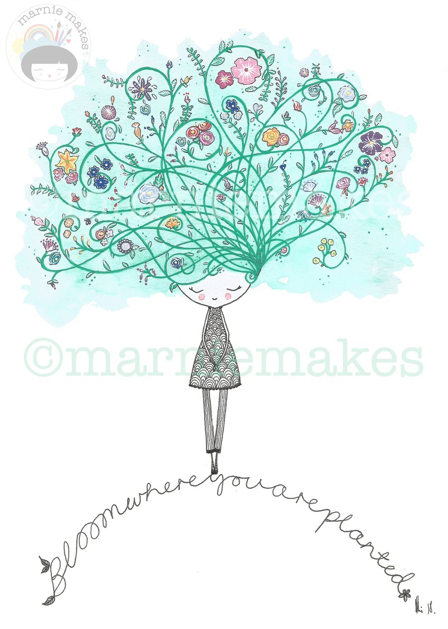 Bloom Where You Are Planted - A4 giclee print