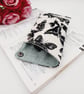 Cream and black butterfly fabric glasses case . - Image 5