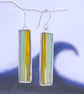 Cornish surfite earrings - yellow and mint oblongs