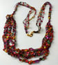 Crocheted necklace, lightweight, in shades of pink, purple, yellow and green - Image 6
