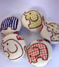 Kokka Elephant Fabric Covered Buttons - Image 2