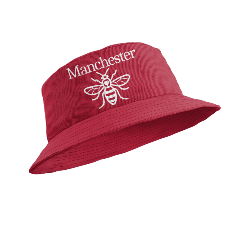 Manchester Bee Bucket Hat - Colour Varations MANCHESTER (text)  Design