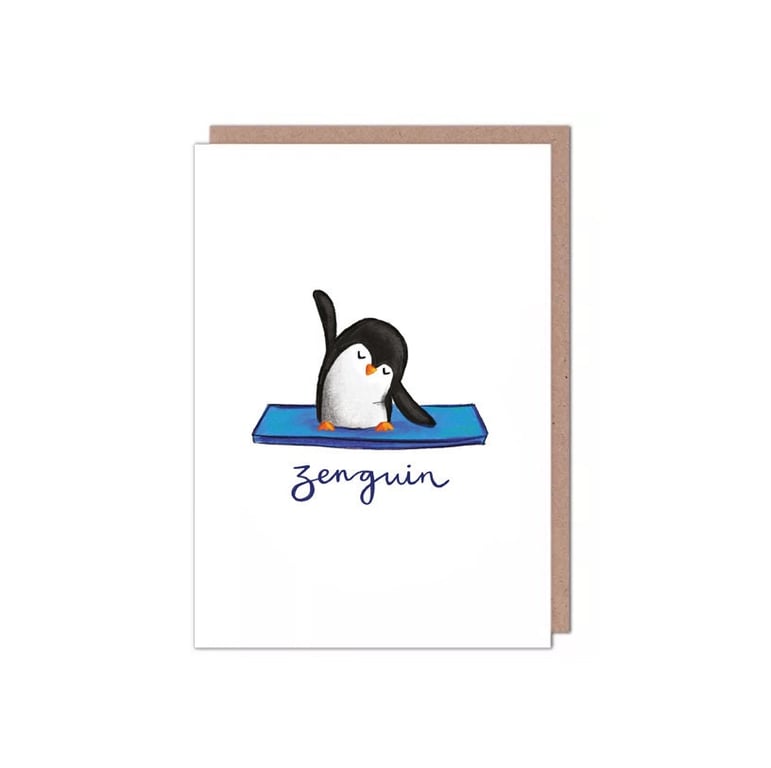 Zenguin Yoga Penguin Christmas Birthday Card