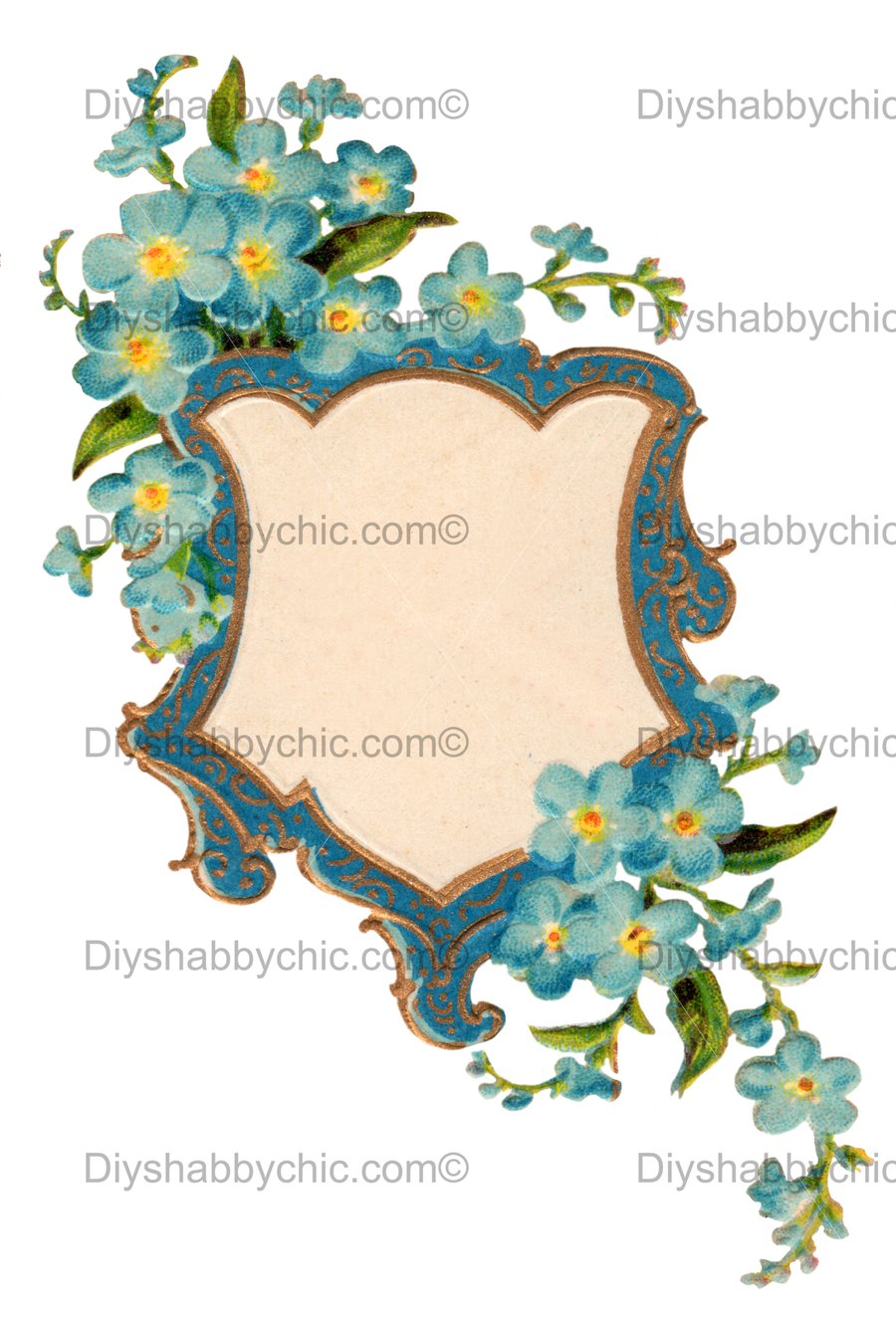 Waterslide Wood Furniture Decal Vintage Image Transfer Shabby Chic Blue Label