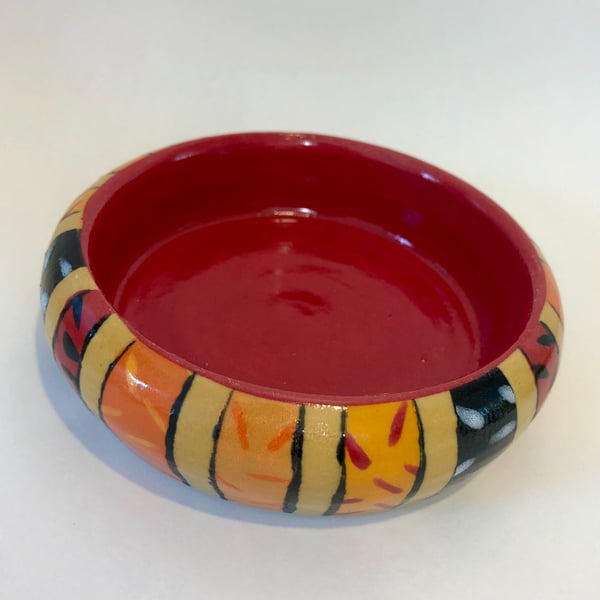 BRIGHT SPICE COLOURED SMALL CERAMIC STONEWARE DISH