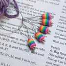 Rainbow stitch markers set of 5