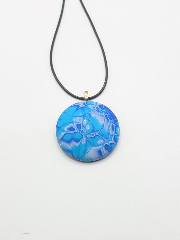 Colourful Abstract Polymer Clay Pendant Necklace, Bold Statement Artisan Jewelle