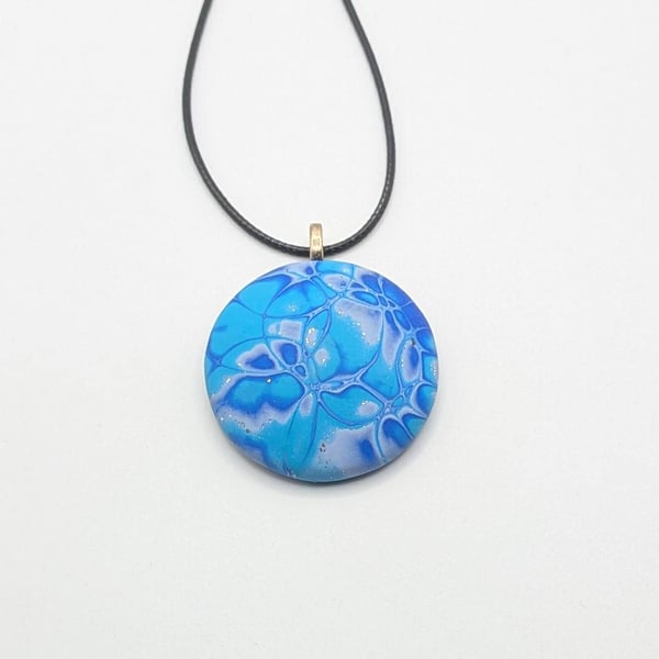 Colourful Abstract Polymer Clay Pendant Necklace, Bold Statement Artisan Jewelle