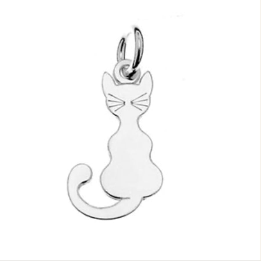 Sterling Silver Cat Charm