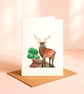 Red Deer, A6 giclée greetings card with recycled brown envelope - Image 3