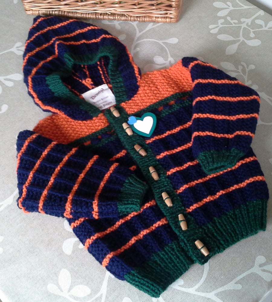 Hand Knitted Hooded Child's Jacket 18-24 months