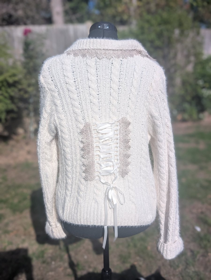 Image of Bespoke fluffy, warm knitted jacket cardigan. 