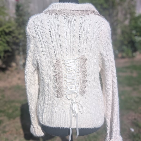 Bespoke fluffy, warm knitted jacket cardigan. 