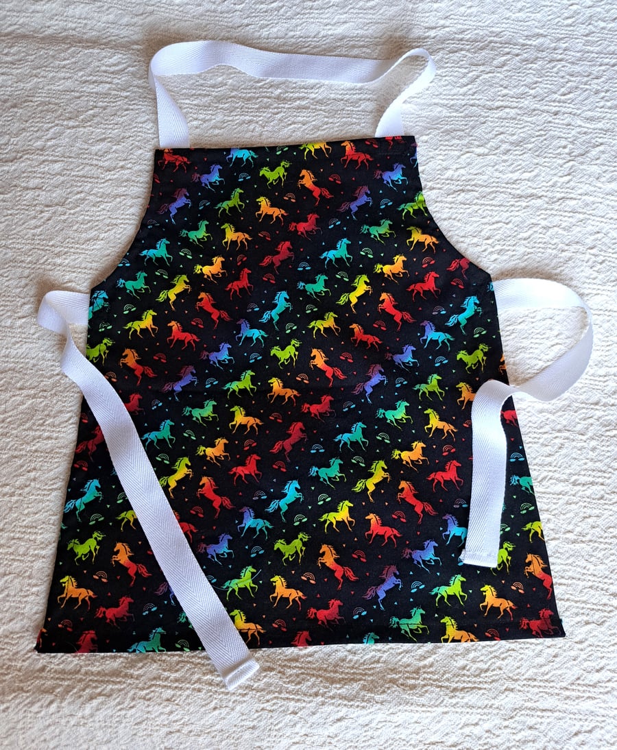 Rainbow horse apron, age 2-6 years, hand made