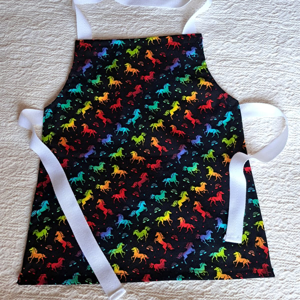 Rainbow horse apron, age 2-6 years, hand made