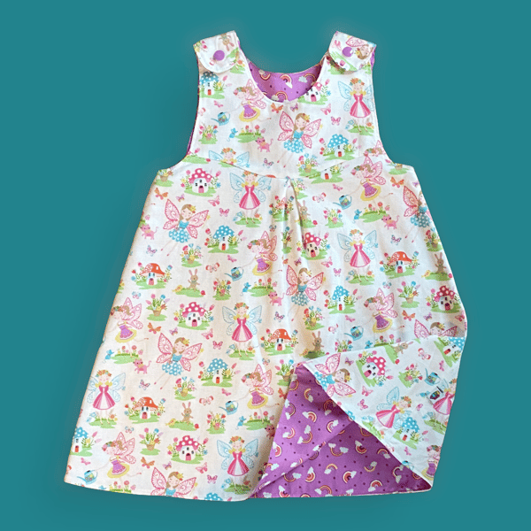 Fairies and Rainbows Reversible Pinafore Dress - 12-18 months 