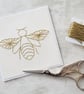Bee Hand Embroidered Card, Bee Lovers Card, Bee Wedding Card - Image 3