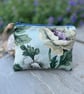 Vintage Sanderson floral coin purse zip pouch reclaimed fabric