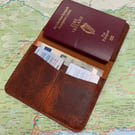 Leather passport cover with card slots handcrafted luxury leather 
