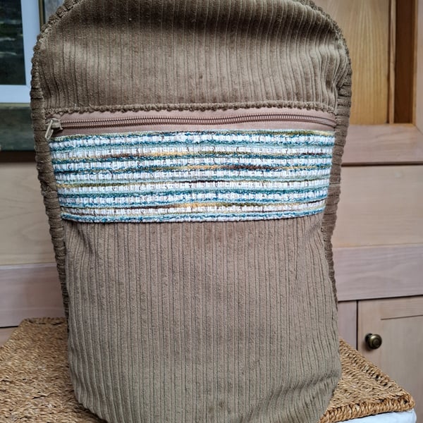 Taupe corduroy backpack