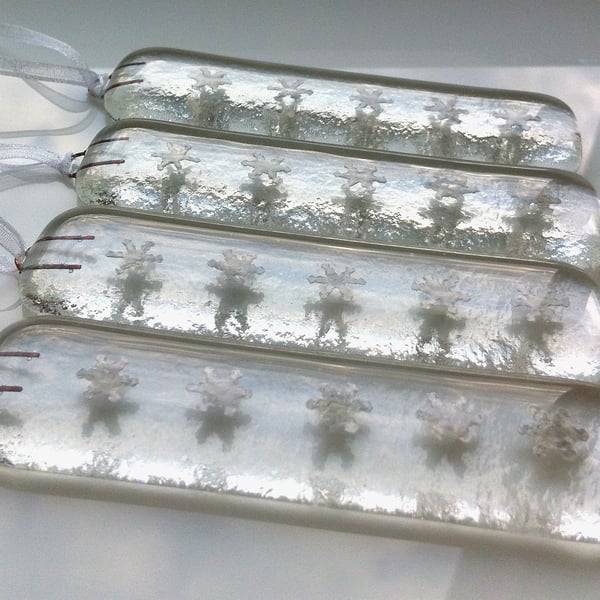 Paper Snowflakes in Fused Glass