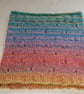 Handknit Cotton blend Circular Eyelet Cowl in pastel rainbow  - Image 1