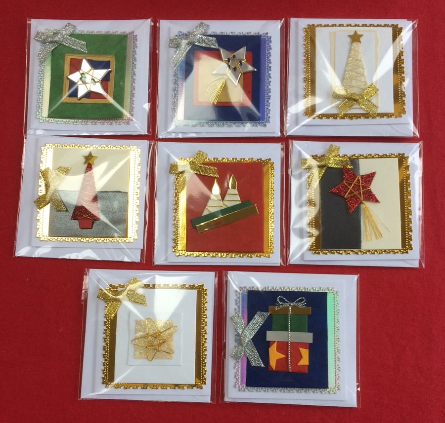 Set of 3D Luxury Handmade Christmas Gift Cards Pack Design 1 Poppy Kay Designs