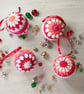 Crochet Christmas Baubles Set of 4 - Bright Colours - Tree Decorations