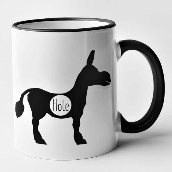 Ass Hole Mug Novelty Funny Joke Present Banter Gift Work Office Mug 